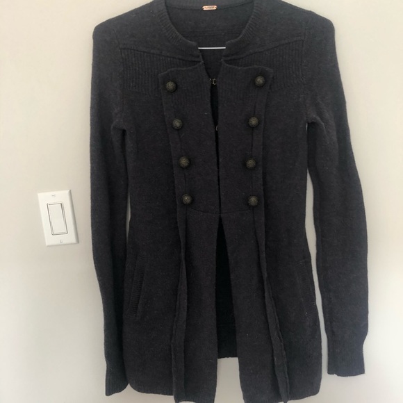 Free People Grey open front sweater - Picture 2 of 2